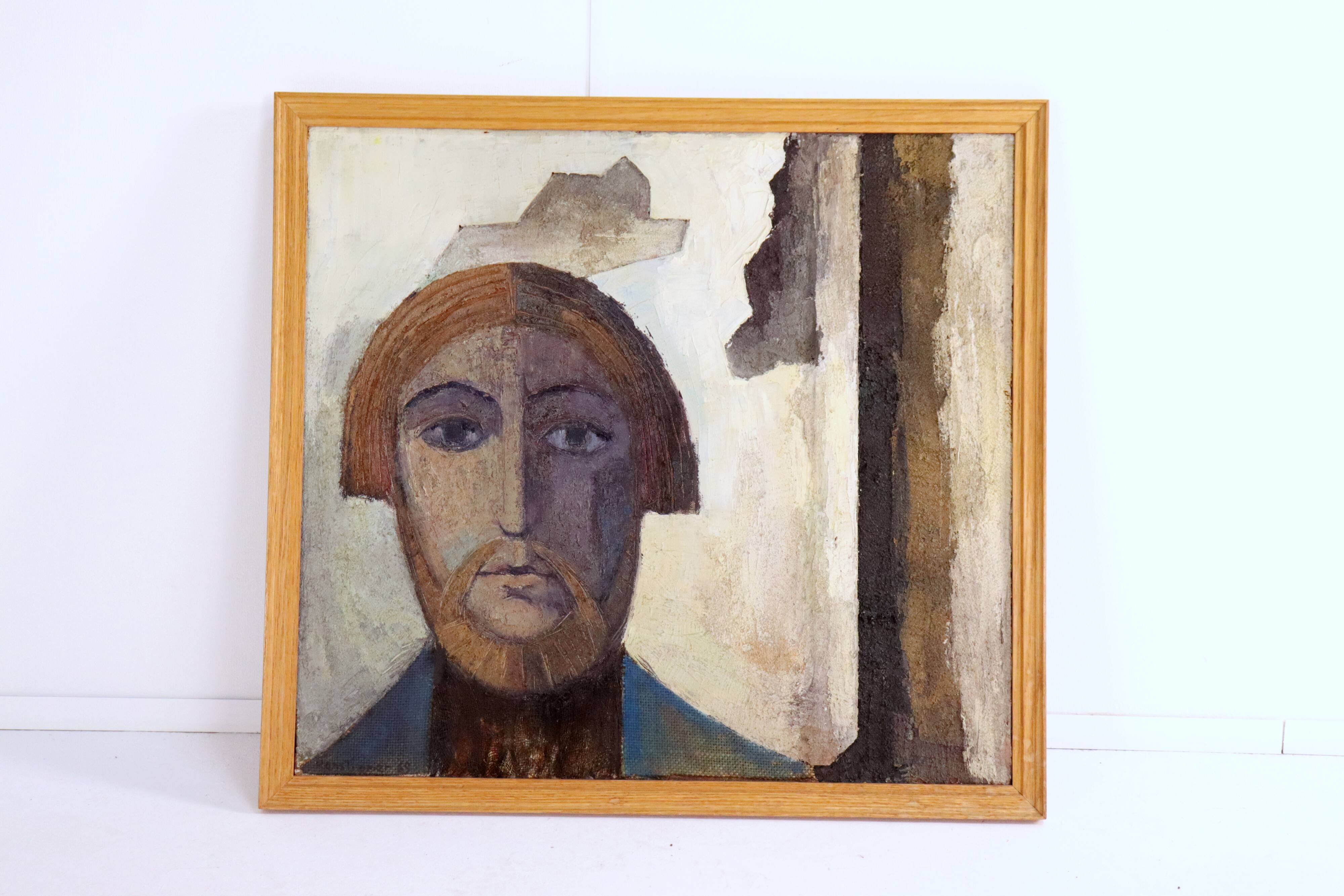 Mid century schilderij 'spaanse jezus'