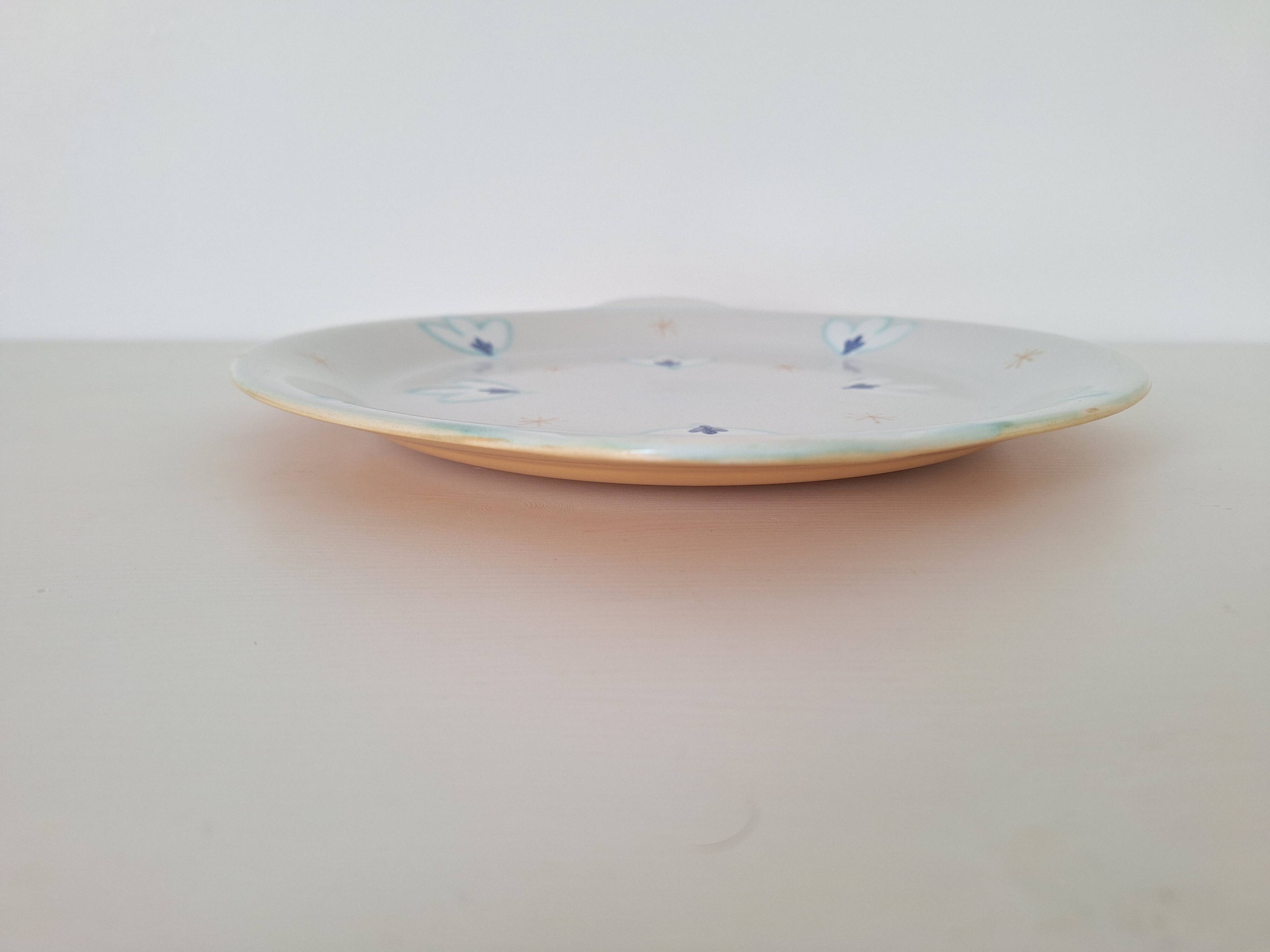 Blue pie dish Belgian manufacture Boch