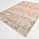 8x11 Orange & Blue Bordered Turkish Vintage Rug, Rugs For Bedroom, Antique