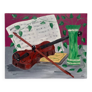 Nature morte au vase - violon