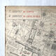 Old cardboard map of Paris - 3rd and 4th Arrondissement