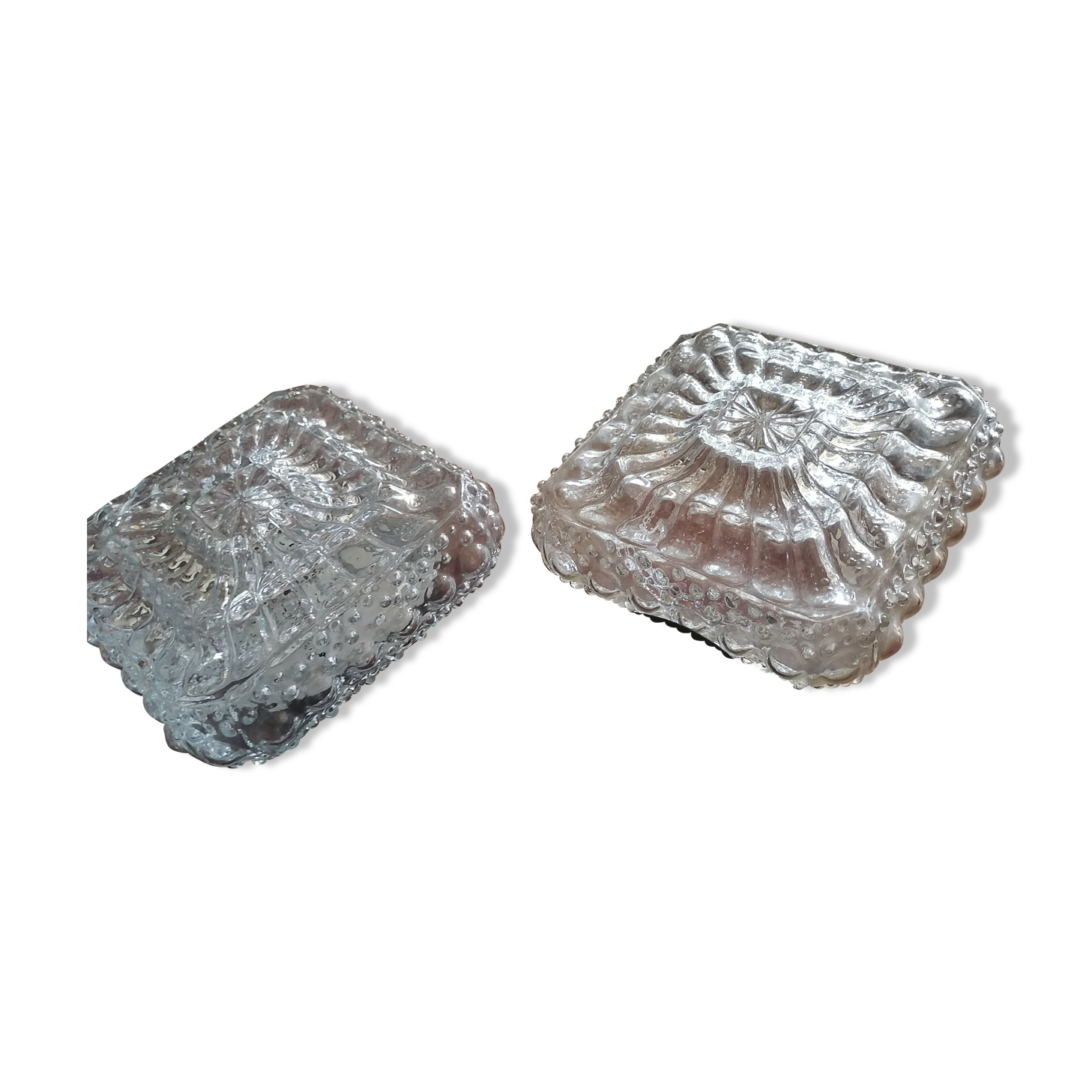 Set of 2 new bubble glass ceiling lamps 1960-1970