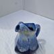 Old flamed ceramic jug. Very beautiful shades of blue, 6 sides.