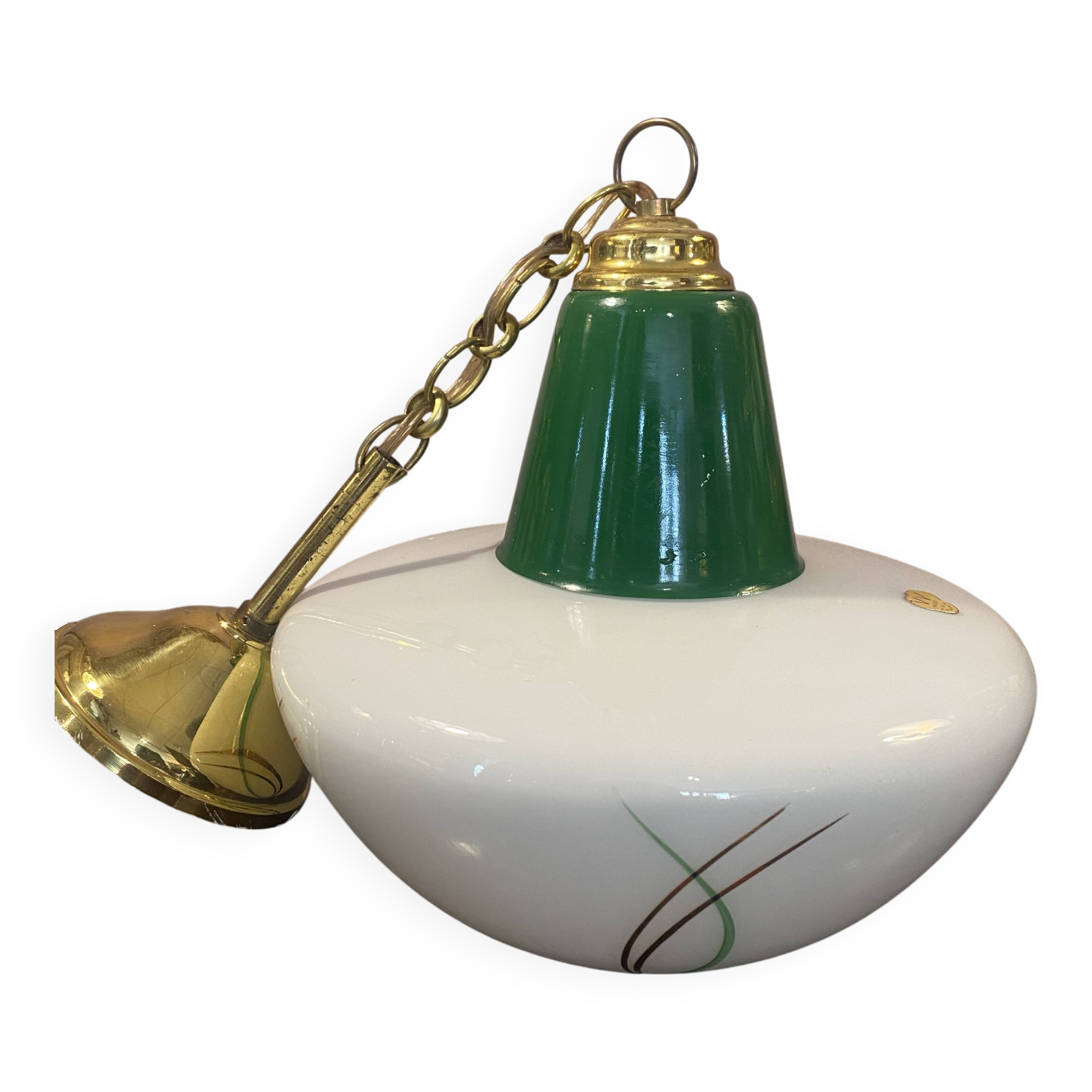 60s glass pendant light