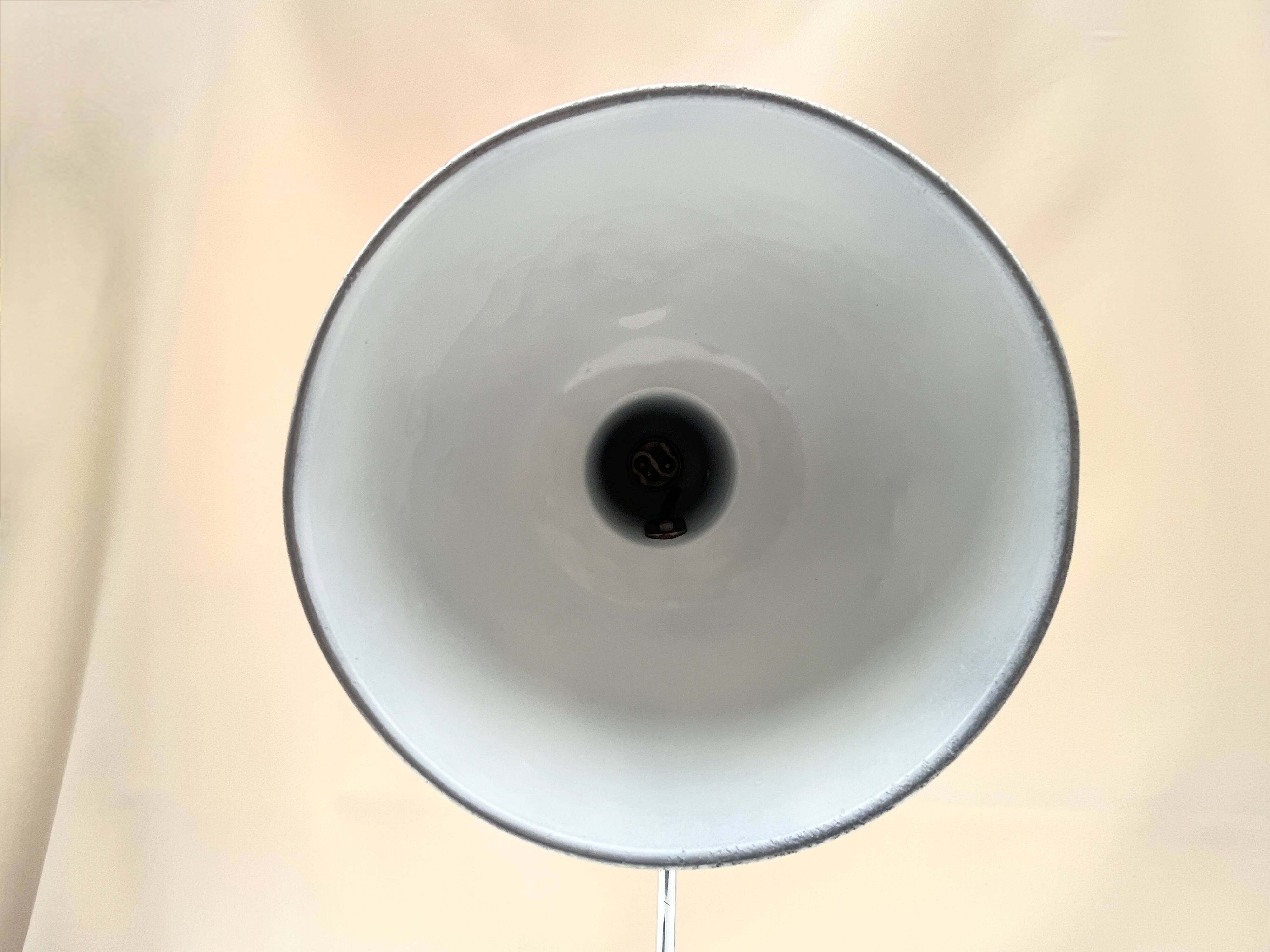 Industrial swan neck desk lamp 1950 in polished metal Bauhaus type