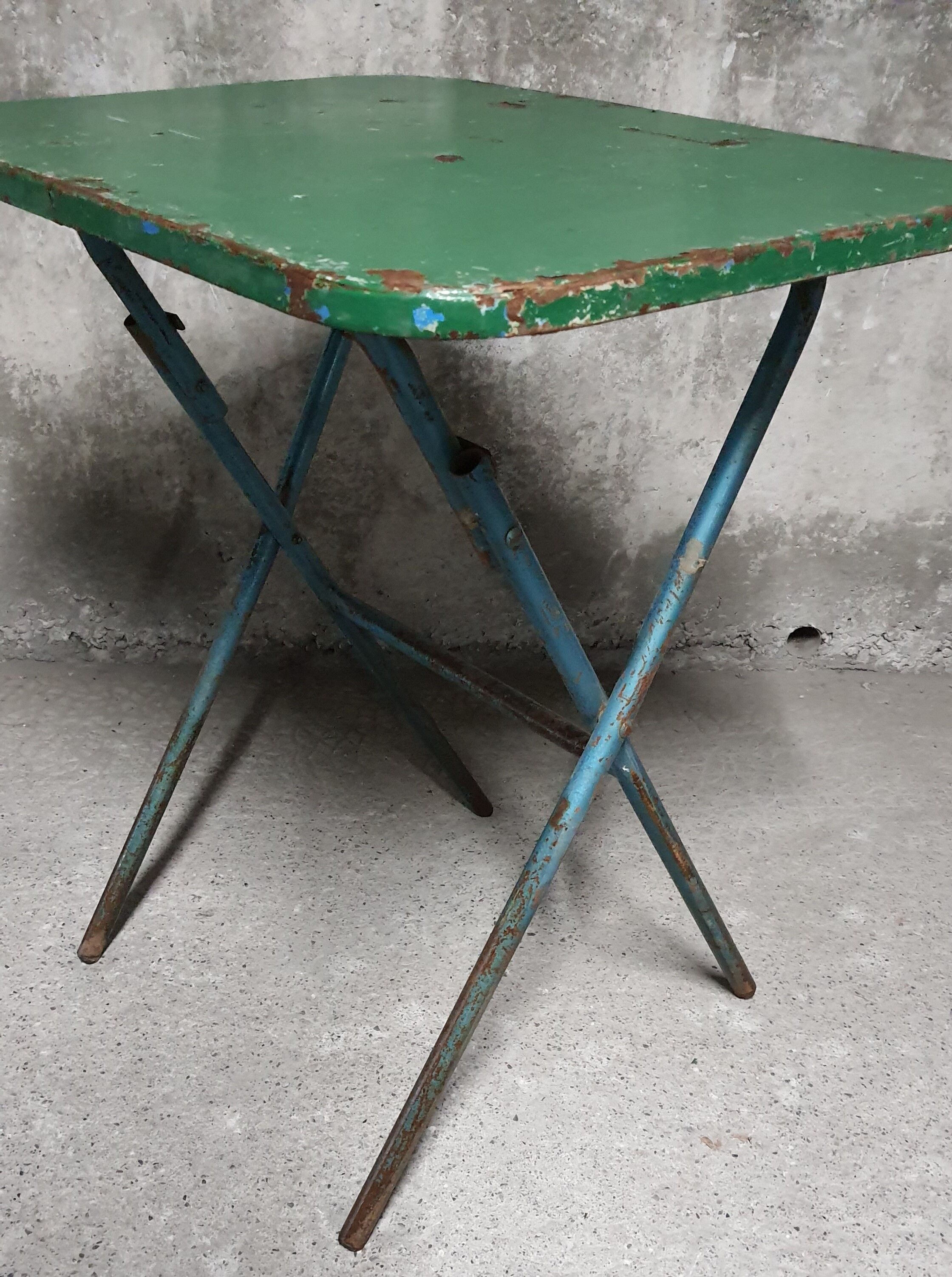 Painted metal folding table