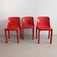 Ensemble de salle à manger rouge « Selene » par Vico Magistretti pour Artemide, années 1960