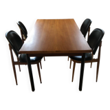 Large vintage extendable wooden dining table – 140 to 224 cm