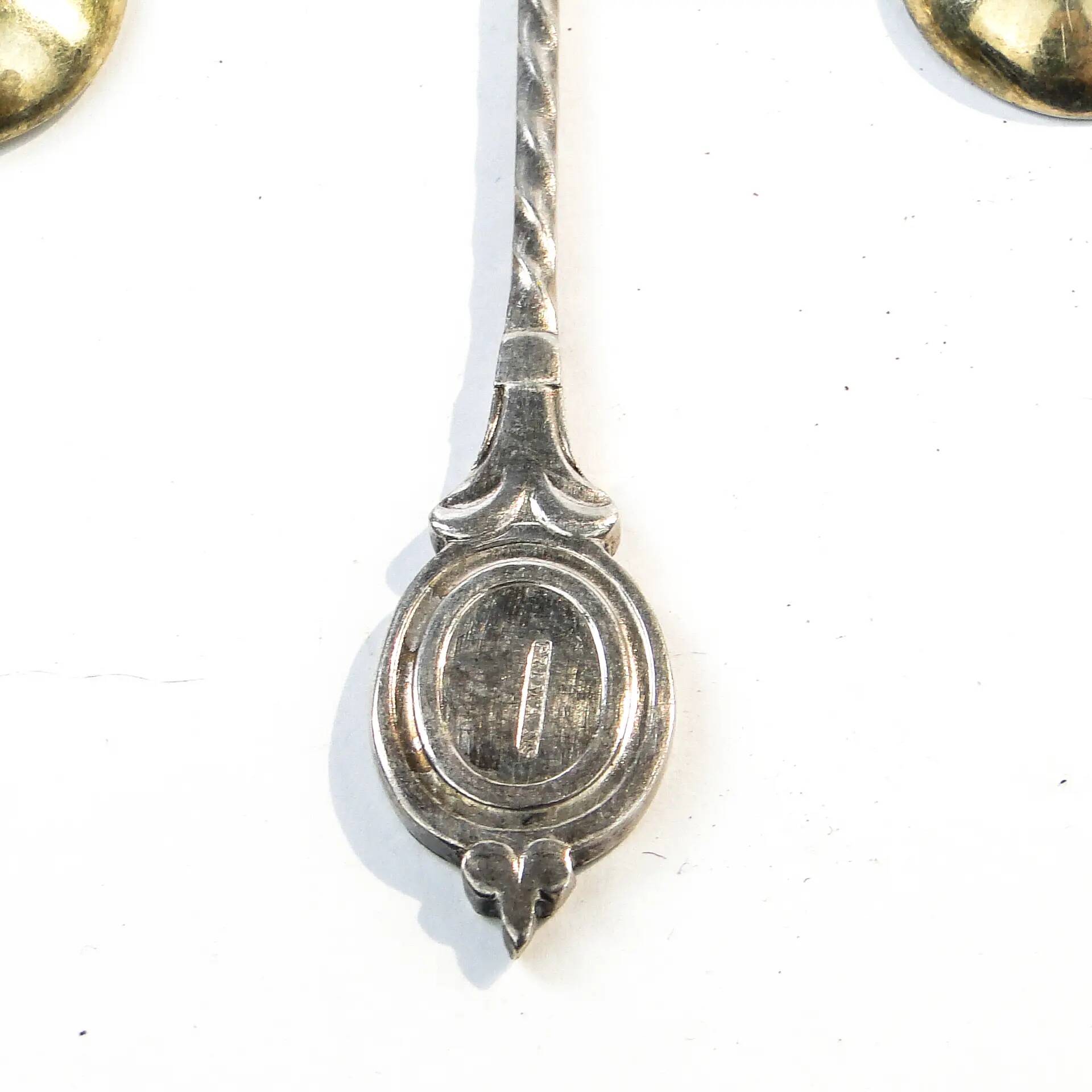 Set of neoclassical cocktail spoons, silver-plated brass, G.A.B., Sweden, 1930s