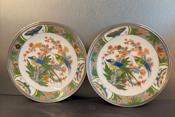 Deux assiettes  Raynaud Limoges et Tetard frères argent
