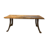 Wooden and cast iron table