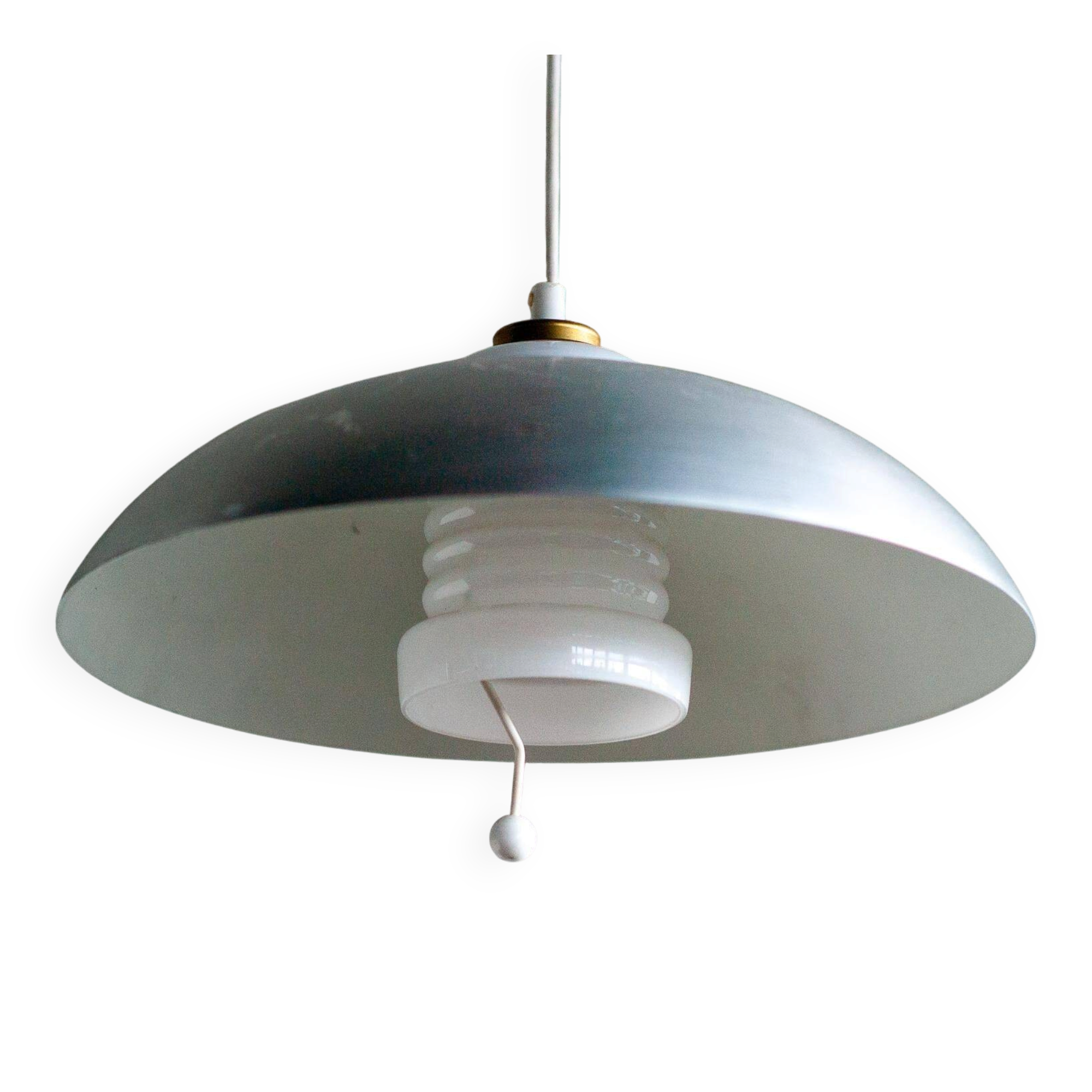 Nordiska Kompaniet adjustable pendant lamp, aluminium and porcelain, 1950