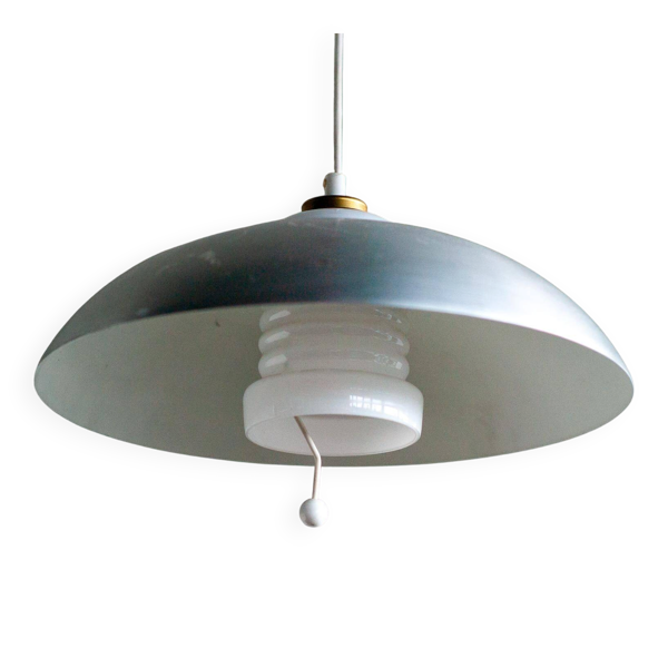 Nordiska Kompaniet Lampe à suspension réglable, aluminium et porcelaine, 1950