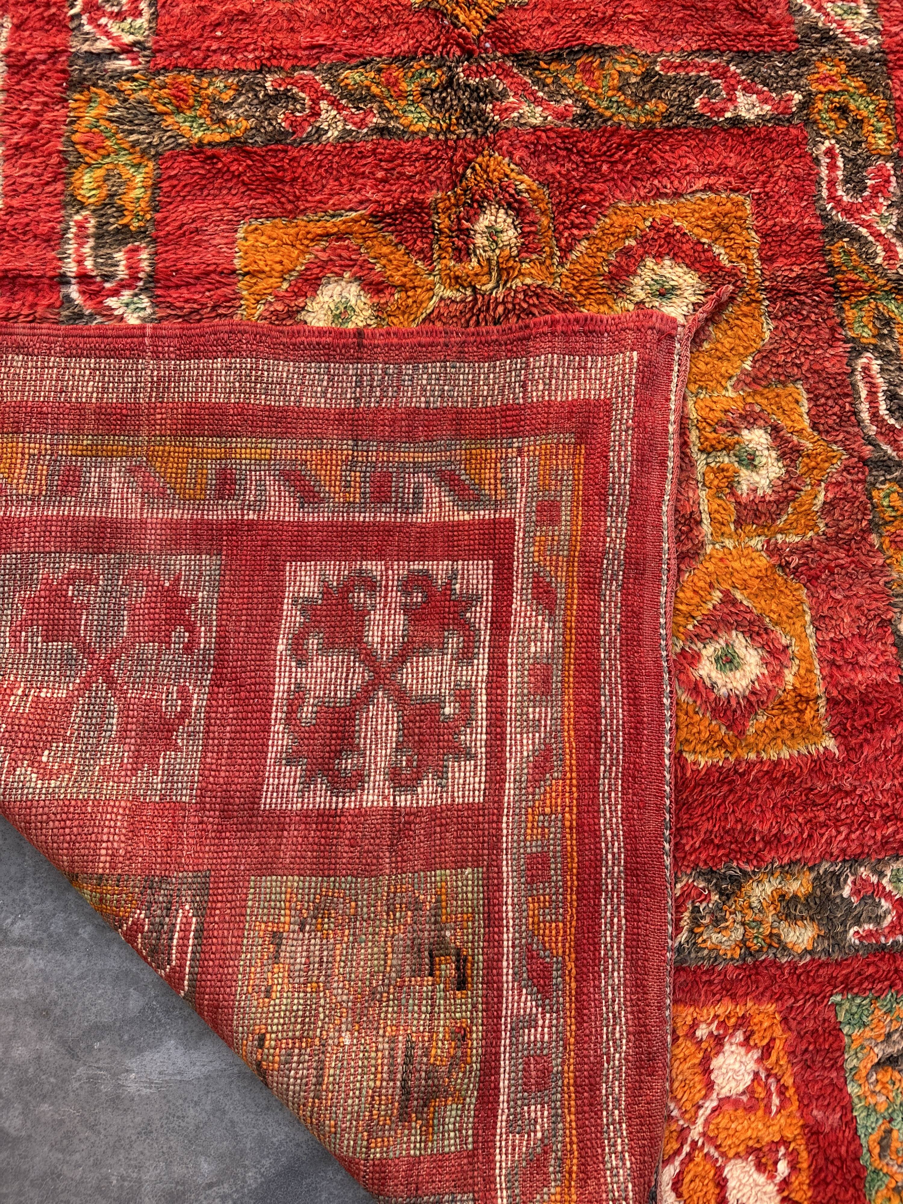 Moroccan Arabia rug red - 186 x 434 cm