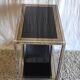 Chrome/gold metal and black/gold glass console - 70s/80s
