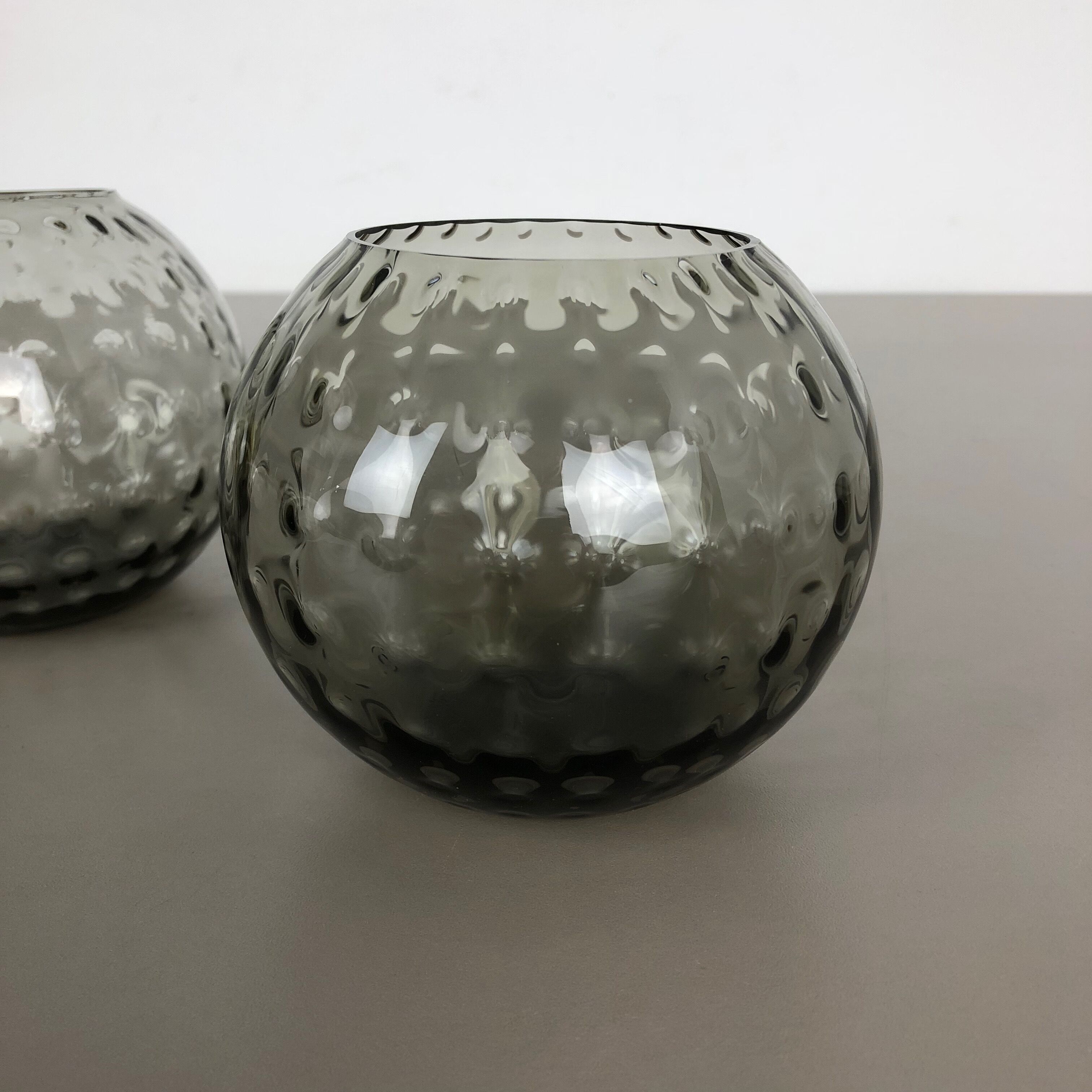 Vintage 1960s Set of 2 Turmalin Vases by Wilhelm Wagenfeld for WMF attrib., Germany BAUHAUS
