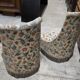 Pair of crapaud armchairs / Napoleon III – floral fabric – fringed skirt