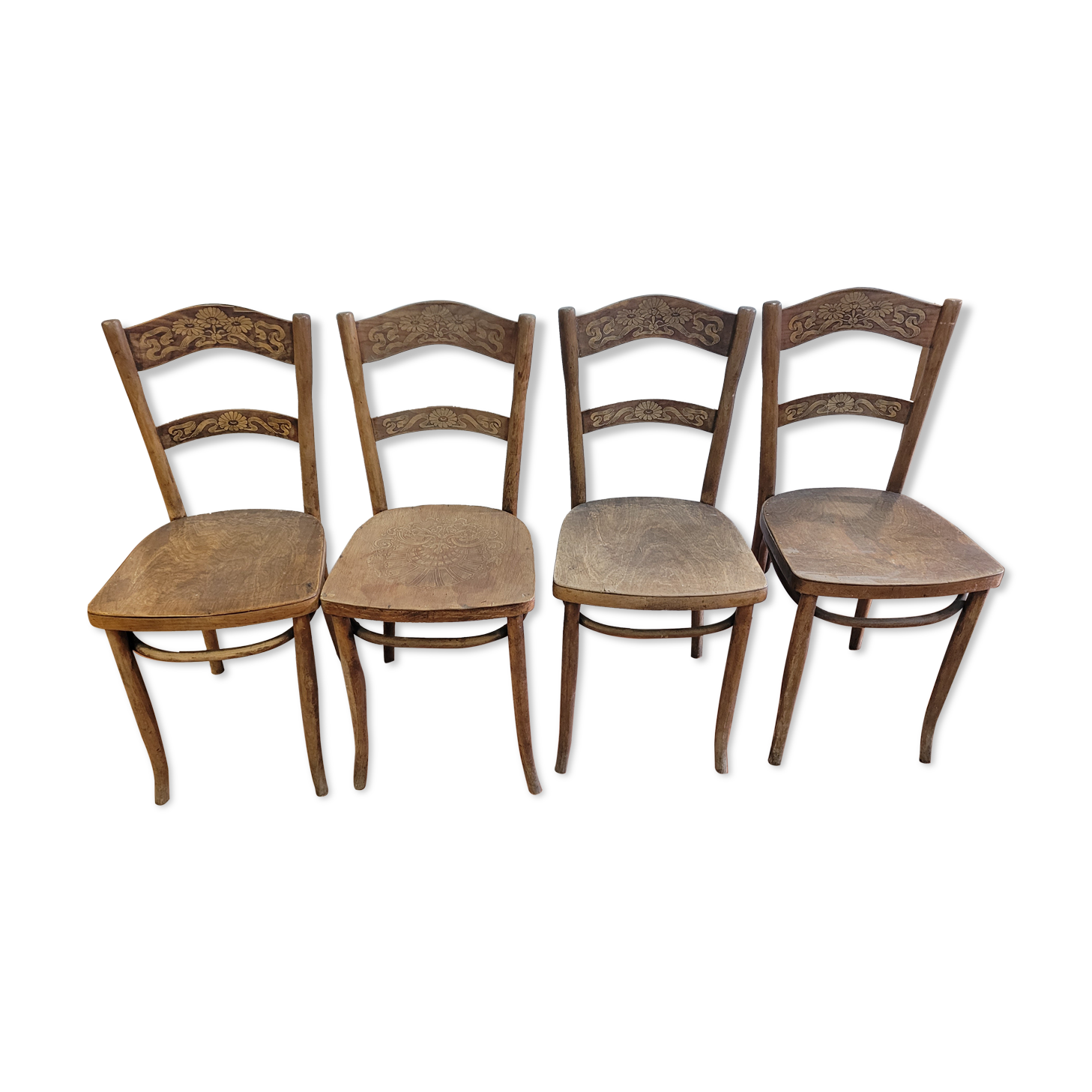 4 antique bistro chairs