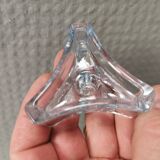2 bougeoirs en verre bleuté