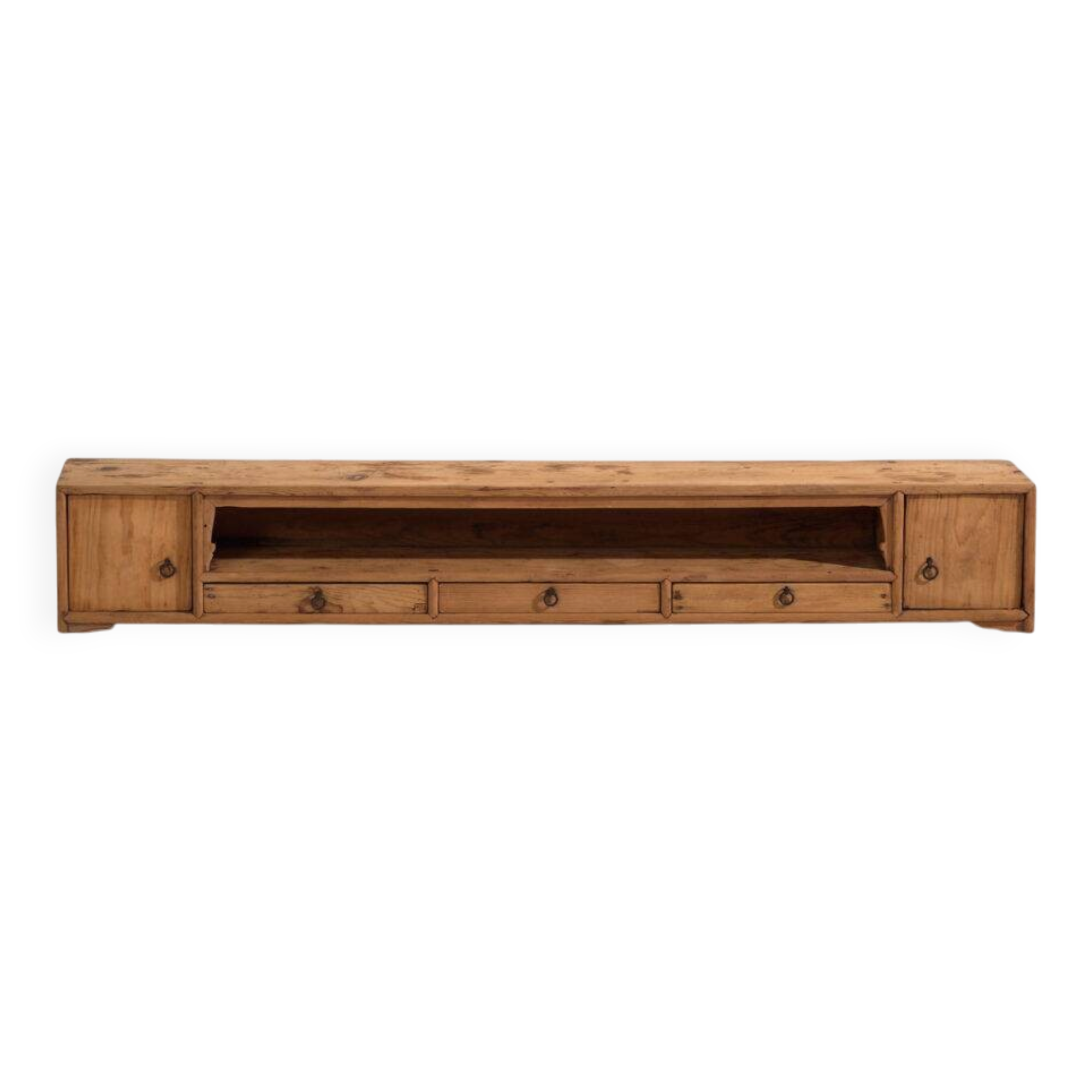 Meuble bas chinois en bois décapé – Chine, dynastie Qing – circa 1900