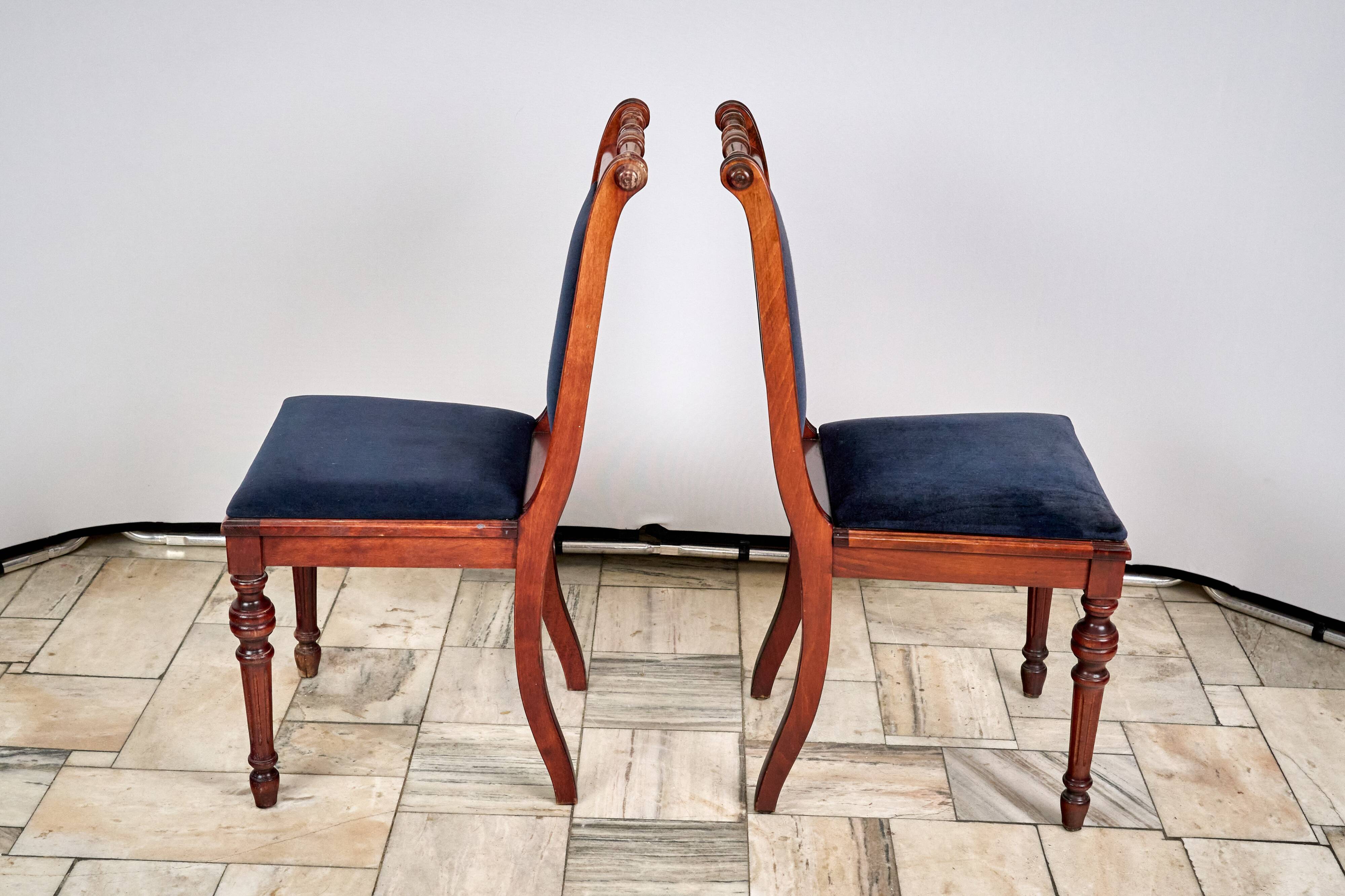 Set of 2 eclectic style chairs fameg radomsko, 1970s/80s