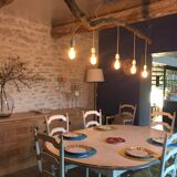 Provencal table and chairs in solid oak