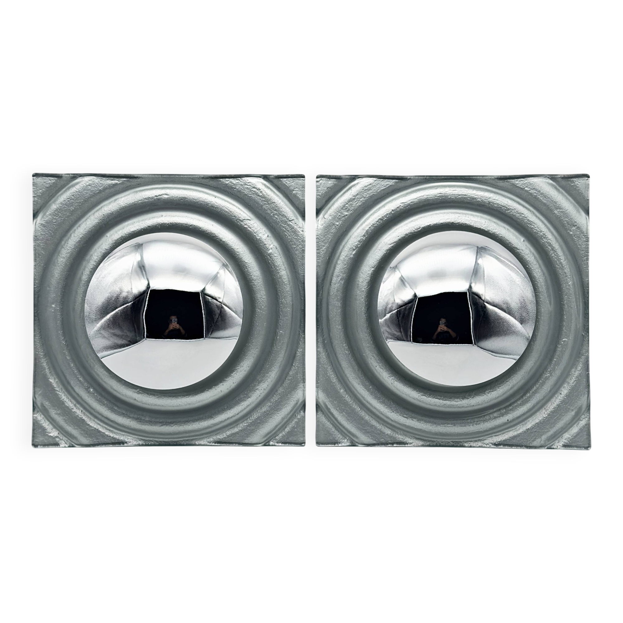 Set of 2 vintage 1990s Paul Neuhaus silver wall sconces