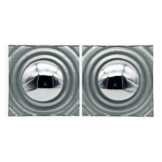 Set of 2 vintage 1990s Paul Neuhaus silver wall sconces