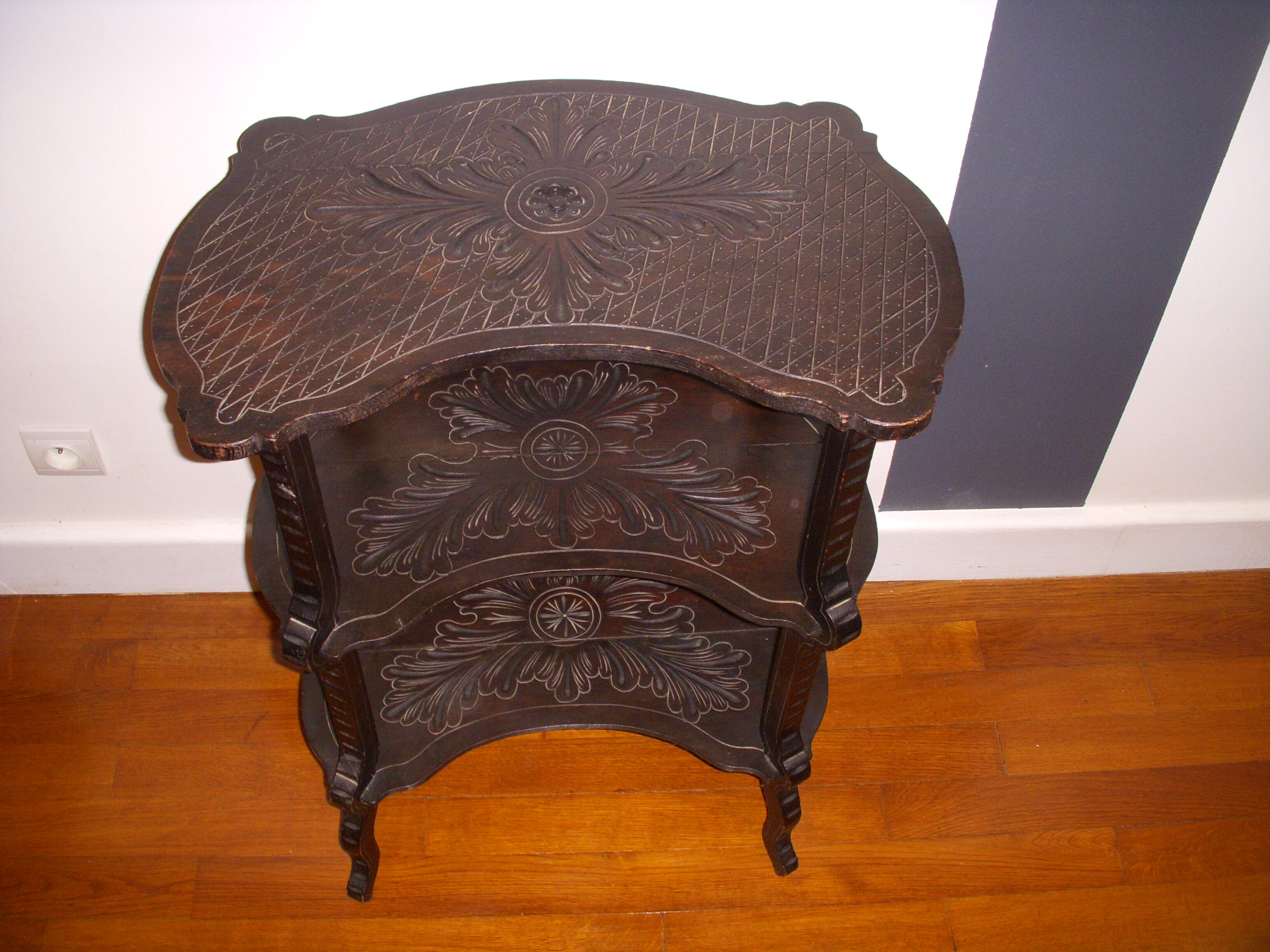 Console Napoleon period lll blackened wood