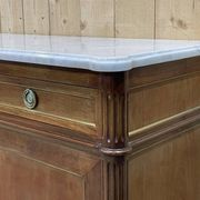 Louis xvi style sideboard from the 1950s in mahogany, oak and white marble top