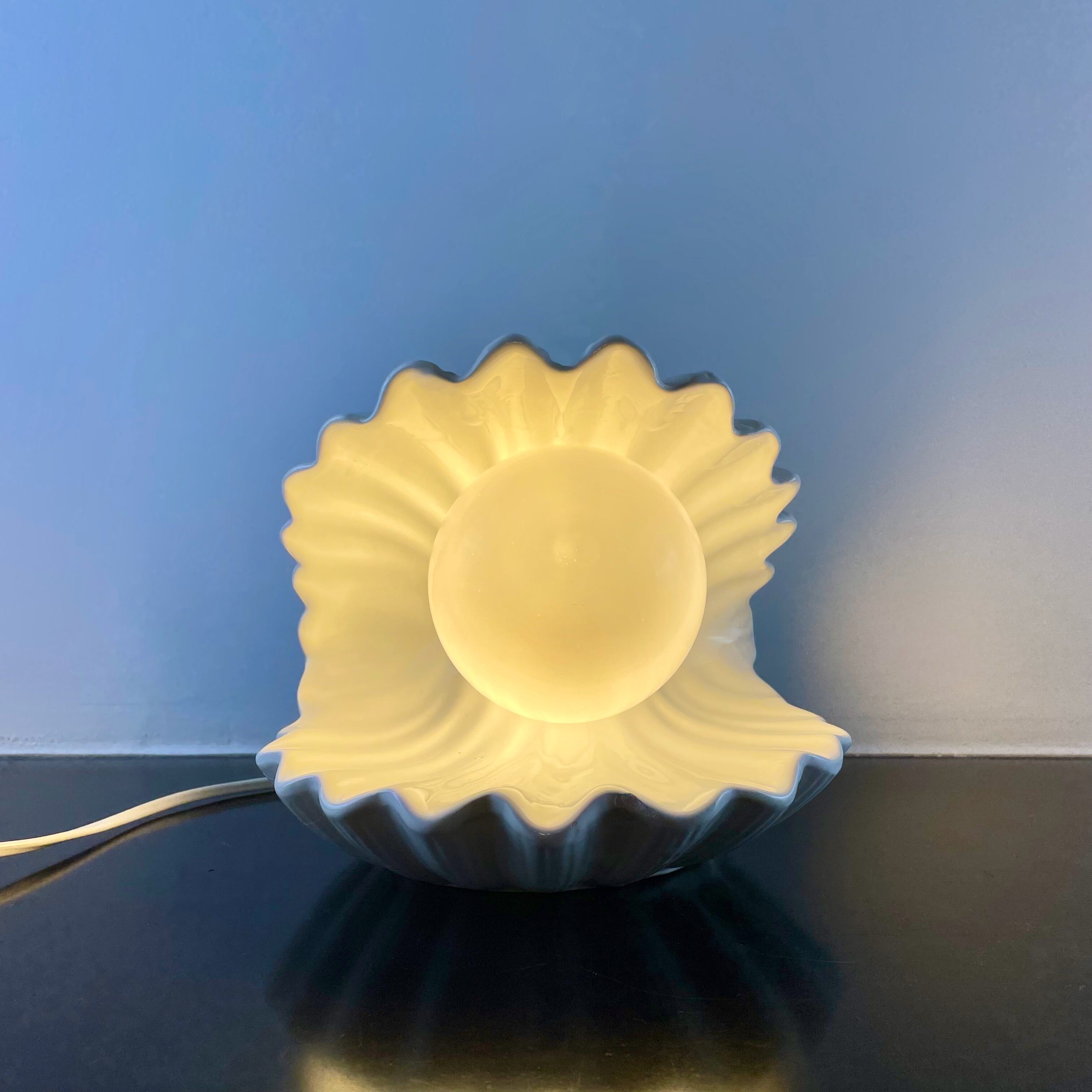 Ceramic shell lamp, circa 1970