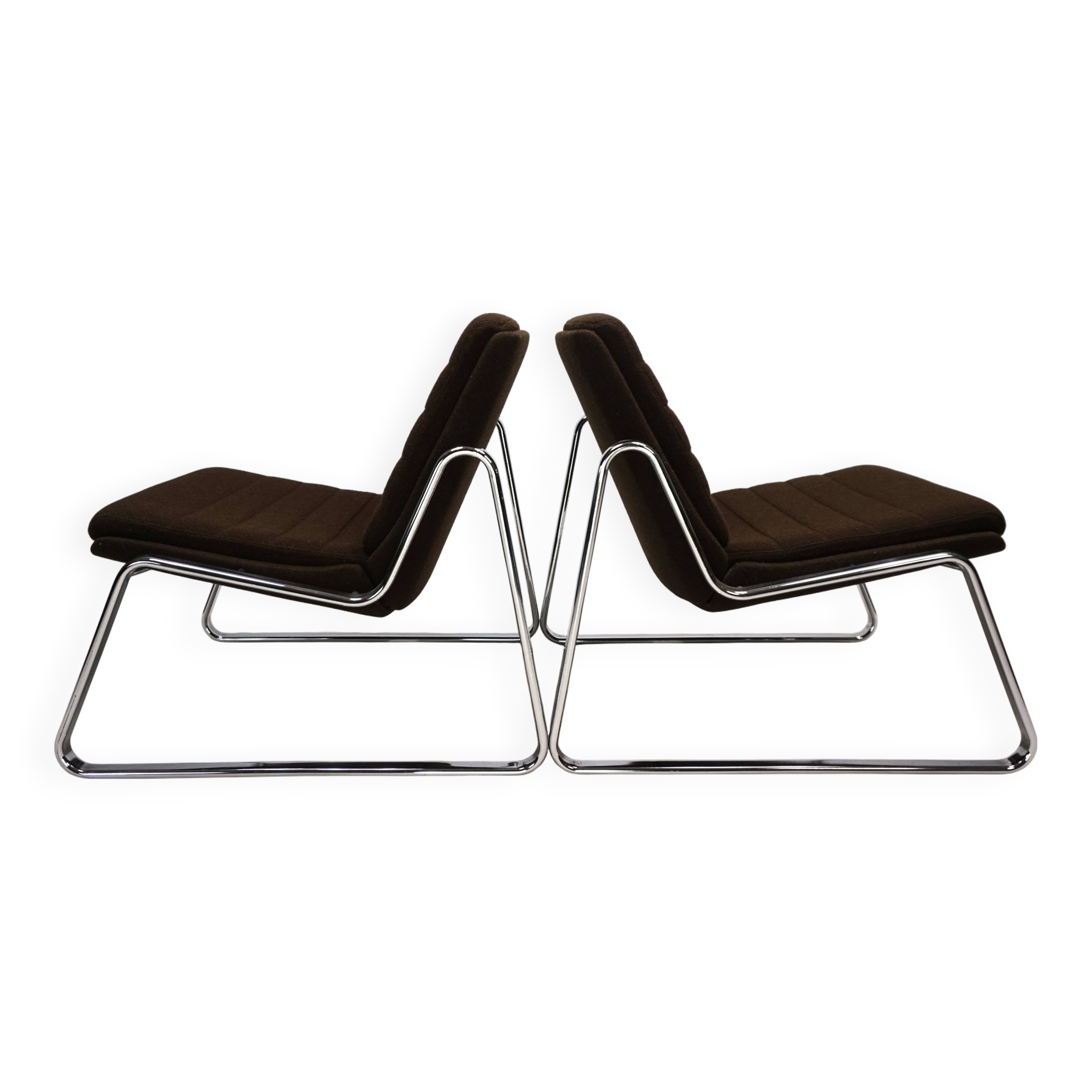 Set of two Drabert chrome lounge chairs by Gerd Lange, 1970