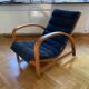 Fauteuil Jindrich Halabala en bois et canne, années 1930