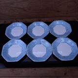 6 vintage octagonal deep plates Arcopal