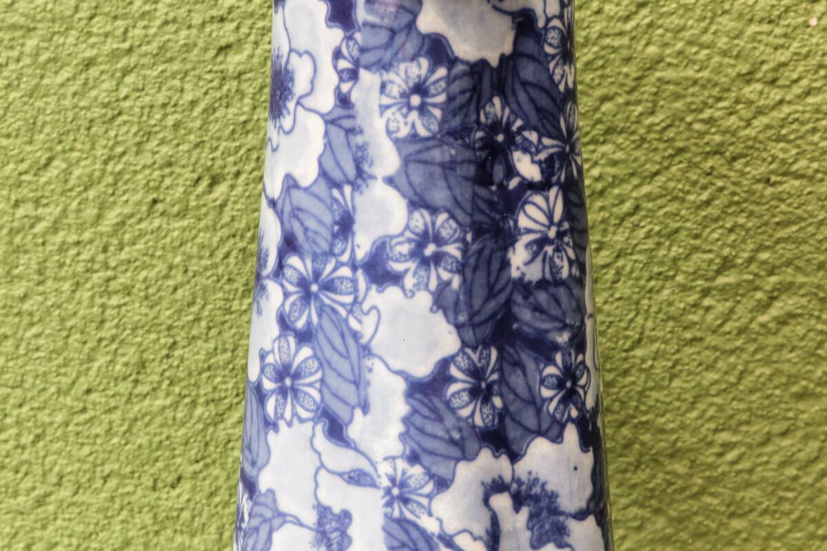 Fine English earthenware jug, cobalt blue decoration, Victoria Ware Ironstone.