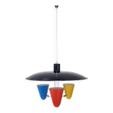 Rare "Zonneserie" 3-Light Pendant by H. Busquet for Hala Zeist, 50's