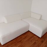 White boucle canapé Bobochic Paris + its bench