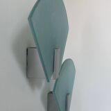 Pair of vintage sandblasted glass wall lights, Italy 1980s