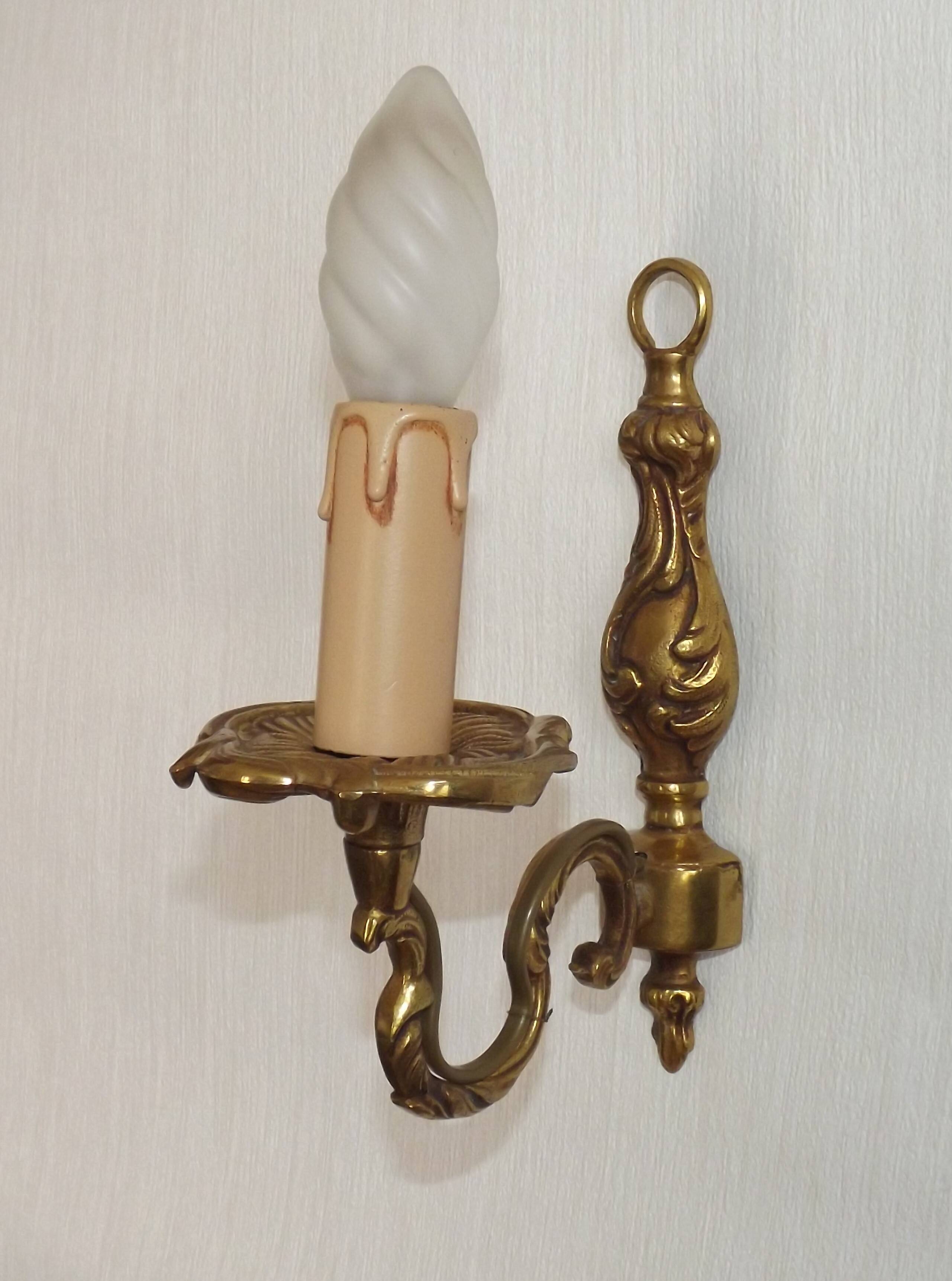 French Bronze Single Wall Sconce  Mid Century Single Light Fixture 5412