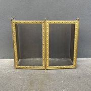 Antique 19th century fireplace screen, Bouhon Frères spark arrester