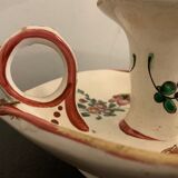 Candle holder or cellar rat in polychrome earthenware