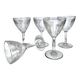 Set of 5 blown glass goblets in Art Deco style, circa 1900.