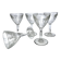 Set of 5 blown glass goblets in Art Deco style, circa 1900.