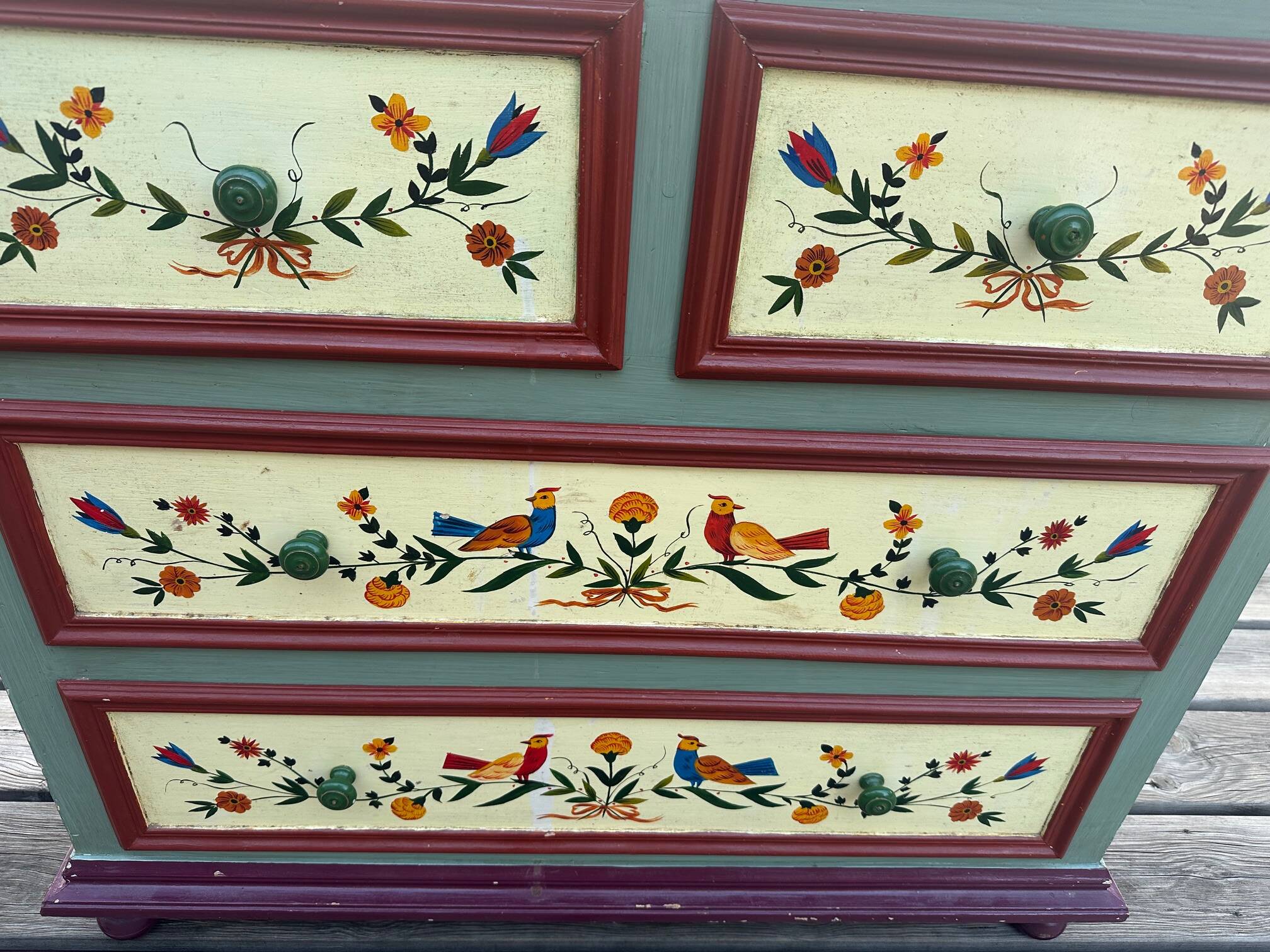 Hand painted chest of drawers