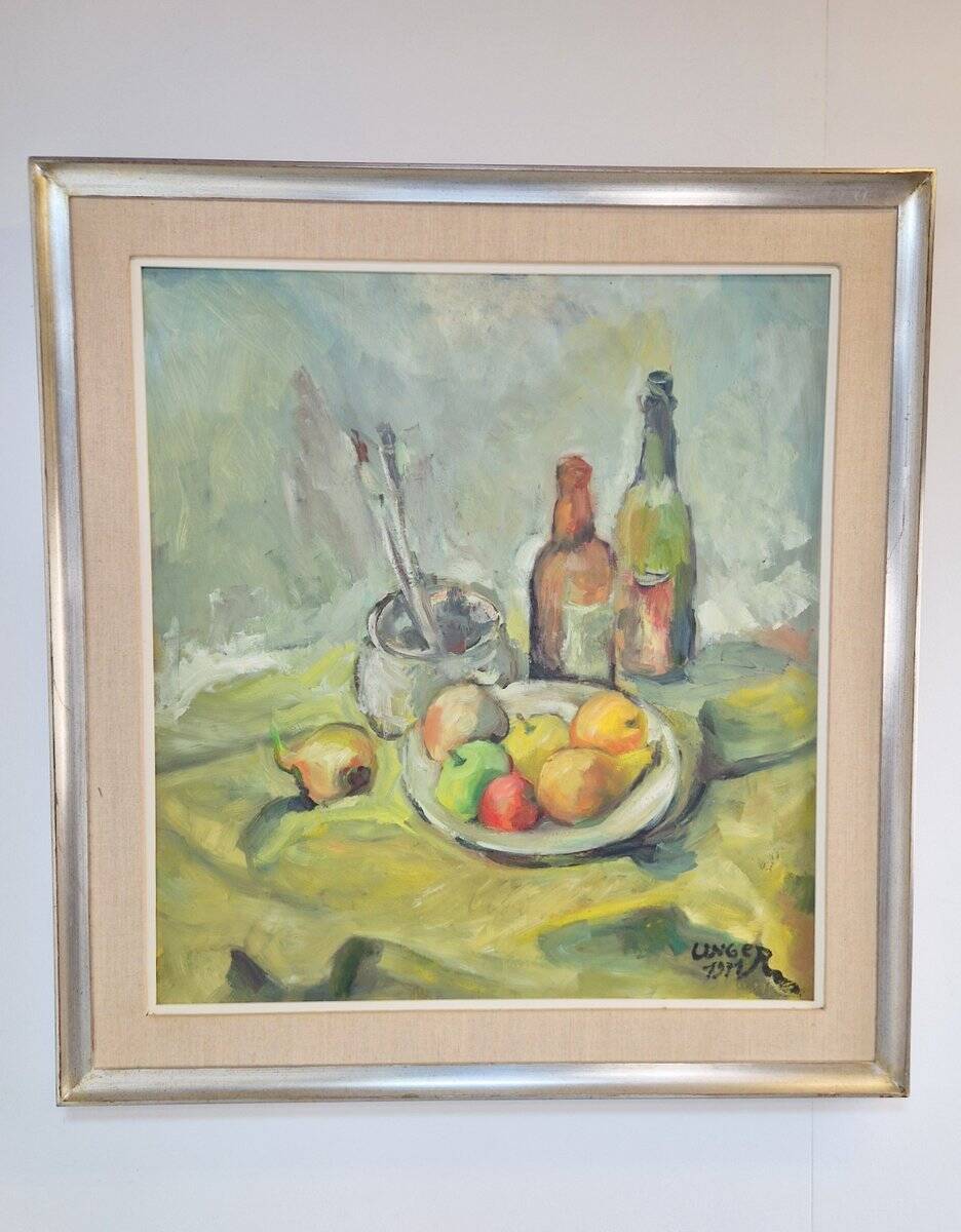 Wolfgang Heinz Unger, Colorful Still Life, 1971, Oil Painting, Framed