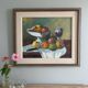 Original Swedish oil painting on canvas from the mid-century "Still Life with Bowl of Fruit" by Eric Lundgren -