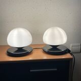 Lampes champignon verre et marbre