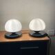 Glass and marble mushroom lamps