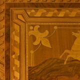 Living room table in cherry and walnut, Restoration style – late 19th century