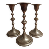 Set of 3 70s candlesticks